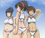  dark_skin fat headband mizugi short_hair smile tanned tight 