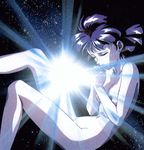  bob_cut dark_skin fushigi_no_umi_no_nadia jewelry nadia nude purple_hair short_hair space 