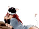  animal_ears animal_tail cat_ears cat_tail catgirl naruto no_pants red_eyes red_hair serado smile tail tayuya wink 