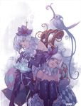  bird cglange flower frills gathers gloves multiple_girls neck_ruff original pantyhose siblings sisters twins white_hair 