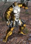  feline kunai male mammal muscles solo tiger weapon 