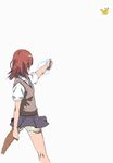  anus biribiri brown_hair bullet crossover electricity gen_1_pokemon lightning misaka_mikoto oge pikachu pleated_skirt pokemon pokemon_(creature) power_connection school_uniform short_hair shorts skirt sweater_vest to_aru_kagaku_no_railgun to_aru_majutsu_no_index 