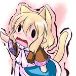  animal_ears blonde_hair cat_ears cat_tail chibi extra_ears hoshizuki_(seigetsu) kemonomimi_mode mizuhashi_parsee open_mouth puru-see scarf solo tail touhou trembling |_| 