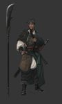  armor beard chinese_clothes facial_hair guan_yu hat heegur long_beard long_hair male pants romance_of_the_three_kingdoms shin_sangoku_musou shirt shoes spear sword weapon 