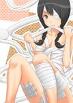  bandages black_hair eyepatch kobushi_abiru twin_braids 