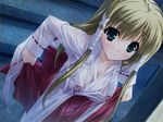  blue_eyes crane_design long_blonde_hair looking_at_viewer miko poorly_tagged shintaro steps tagme wet_clothes 