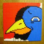  blue_eyes disgaea highres lego no_humans photo pixel_art prinny smirk solo troll_face you_rei_(blowback) 