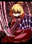  blonde_hair dress hakika kurodani_yamame red_eyes silk slit_pupils solo spider_web touhou 