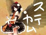  bad_id bad_pixiv_id black_hair camera hat looking_at_viewer nishi_masakazu open_mouth pen pointy_ears red_eyes shameimaru_aya smile solo tokin_hat touhou wings 