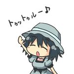 chibi closed_eyes dress hand_up hat lowres shiina_mayuri short_hair solo steins;gate translated yunkaasu_(kakushiaji) 