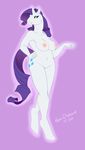  anthro anthrofied blue_eyes breasts chubby equine female friendship_is_magic fur hair horn horns horse long_hair makeup mammal my_little_pony navel nipples nude plain_background pony purple_hair rarity_(mlp) revadiehard short_hair signature solo standing tail unicorn white white_fur wide_hips 