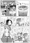  ... 5girls ascot blush_stickers bow braid china_dress chinese_clothes chopsticks cirno comic dress flandre_scarlet food fruit greyscale grill grilling hair_bow hat hinanawi_tenshi hong_meiling light_bulb monochrome mountain mountainous_horizon multiple_girls mushroom peach reiuji_utsuho spoken_ellipsis spoken_light_bulb star sword_of_hisou touhou translated wings younger 