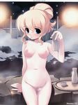  blonde blue_eyes nude onsen sake suka tagme 