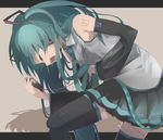  aqua_hair bad_id bad_pixiv_id closed_eyes detached_sleeves hatsune_miku long_hair microphone necktie ogipote open_mouth skirt solo thighhighs very_long_hair vocaloid 