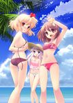  bikini breast_hold flyable_heart inaba_yui minase_sakurako mizugi noizi_ito sumeragi_amane unisonshift wardrobe_malfunction 