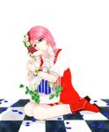  alisa_boskonovich cage flower hair_ornament multicolored_hair namco petals pink_hair sitting tekken 