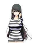  black_hair breasts brown_eyes character_request large_breasts long_hair oppai prison_clothes tagme tight_clothes 