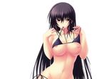  bikini black_hair breasts highres kawagishi_keitarou kawakami_momoyo maji_de_watashi_ni_koi_shinasai! nipples red_eyes swimsuit wagi white 