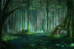  bad_id bad_pixiv_id forest highres moriya_suwako nature occult_soda scenery solo touhou tree water 