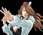  ace_attorney breasts capcom cleavage earring earrings fur_coat gyakuten_saiban ichinotani_kyouka jewelry long_hair lowres pose 