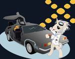  88 back_to_the_future car crossover delorean delorian doc_brown equine horn horse lab_coat mad_scientist male mammal my_little_pony parody ponification pony solo sunley unicorn unknown_artist watch what_has_science_done 