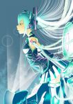  cable detached_sleeves hatsune_miku highres long_hair necktie solo thighhighs todoroki_(xttn9dul) twintails very_long_hair vocaloid zettai_ryouiki 