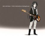  akiyama_mio alternate_costume bass_guitar black_eyes black_hair boots high_heels hikasa_youko instrument jewelry k-on! long_hair necklace real_life real_life_insert saitoyu00 scarf seiyuu_connection shoes solo sweater wallpaper 