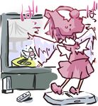  chibi flapping game_console hat kuroneko_no_toorimichi mystia_lorelei pink_hair playing_games sketch solo television touhou wii wii_balance_board wii_fit wings 