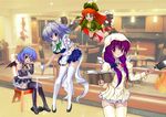  alternate_costume bat_wings black_legwear blue_eyes blush book boots bow braid cafe cooking enmaided falling frying_pan hair_bow hong_meiling hood izayoi_sakuya leaning_forward long_hair maid maid_headdress mary_janes multiple_girls patchouli_knowledge pia_carrot_(series) pia_carrot_e_youkoso!! purple_eyes red_eyes remilia_scarlet ribbon shoes short_hair thighhighs touhou twin_braids twintails very_long_hair white_legwear wings yellow_legwear yo-chaosangel zettai_ryouiki 