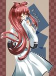  animal_ears blazblue candy food glasses kokonoe lollipop long_hair pink_hair sigunamo solo tail 