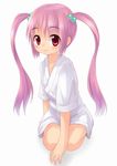  highres kneeling long_hair original pink_eyes pink_hair solo twintails ueno_musashi very_long_hair 