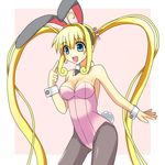  animal_ears blonde_hair blue_eyes bunny_ears bunnysuit long_hair mermaid_melody_pichi_pichi_pitch miru nanami_lucia pantyhose solo twintails wrist_cuffs 