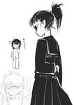  bad_id bad_pixiv_id blush cyclops greyscale monochrome one-eyed original pajamas ponytail school_uniform tanko tears translated ume_(noraneko) 