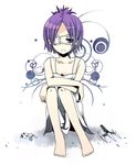  chrome_dokuro eyepatch katekyo_hitman_reborn! naponapo purple_hair short_hair sitting solo 