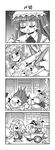  4koma :&lt; =_= @_@ bat_wings blank_speech_bubble blush book bookshelf bow chibi colonel_aki comic commentary crescent drawing faceplant fountain_pen greyscale hair_bow hat head_wings izayoi_sakuya kirisame_marisa koakuma library maid maid_headdress meta monochrome multiple_girls patchouli_knowledge pen silent_comic smoke speech_bubble sweatdrop touhou trembling voile wheelbarrow wings 