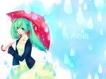  aqua_eyes aqua_hair bad_id bad_pixiv_id dress hatsune_miku long_hair natsuki0910 rain solo twintails umbrella vocaloid 