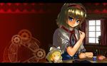  alice_margatroid bad_id bad_pixiv_id blonde_hair blue_eyes braid capelet character_doll culter doll hairband hat kirisame_marisa magic_circle short_hair solo touhou wallpaper window witch_hat 