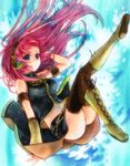  bad_id bad_pixiv_id blue_eyes boots falling headset long_hair megurine_luka ne-on pink_hair solo thighhighs traditional_media vocaloid watercolor_(medium) 