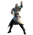  3d armband belt circlet fighting_stance hokuto_musou hokuto_no_ken male_focus manly muscle official_art shoes silver_hair solo standing toki_(hokuto_no_ken) 
