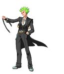  animated animated_gif arc_system_works blazblue formal gif green_hair hat hazama lowres official suit 