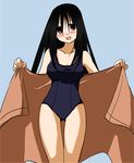  black_hair blanket brown_eyes komori_kiri sayonara_zetsubou_sensei school_swimsuit solo swimsuit 