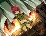  1girl bad_id bad_pixiv_id chrome_dokuro dutch_angle eyepatch hibari_kyouya katekyo_hitman_reborn! kuroman midriff navel short_hair smile 