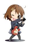  chibi guitar hirasawa_yui instrument k-on! mattaku_mousuke one_eye_closed pantyhose solo 