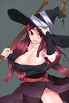  artist_request breasts cleavage dragon&#039;s_crown dragon's_crown enkin60 hat highres huge_breasts smile sorceress_(dragon&#039;s_crown) sorceress_(dragon's_crown) staff vanillaware weapon 
