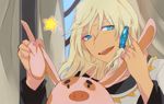  blonde_hair blue_eyes male_focus open_mouth peony_ix pig solo tales_of_(series) tales_of_the_abyss wonagi 