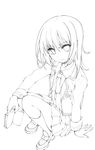  bad_id bad_pixiv_id blazer boku_wa_tomodachi_ga_sukunai book greyscale jacket lineart mikazuki_yozora monochrome rateratte short_hair skirt socks solo 