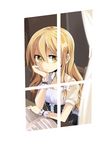  alternate_costume blonde_hair book chair chin_rest face from_outside hair_ornament hairclip kirisame_marisa long_hair looking_out_window maturiuta_sorato no_hat no_headwear sitting solo touhou upper_body window wrist_cuffs yellow_eyes 