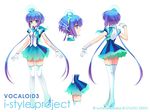  aoki_lapis aqua_eyes blue_hair carnelian company_name copyright_name gloves i-style_project long_hair multicolored_hair official_art solo thighhighs tourmaline twintails very_long_hair vocaloid watermark white_background zettai_ryouiki 