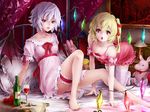  fang flandre_scarlet onokoro401 photoshop remilia_scarlet thighhighs touhou vampire wings 