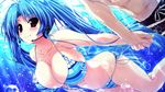  bikini blue_hair brown_eyes cleavage game_cg kamikaze_explorer okihara_kotoha oshiki_hitoshi swimsuit twintails underwater 